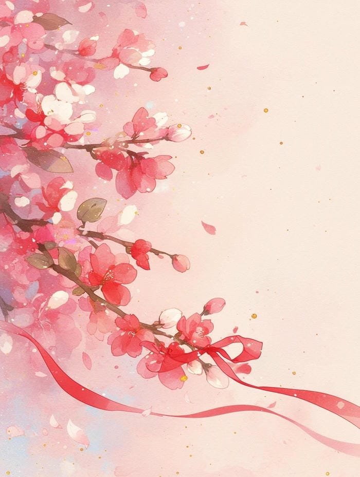 vẽ hoa đào nghệ thuật tinh tế