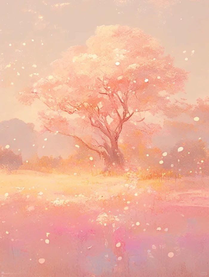 vẽ hoa đào theo phong cách tối giản