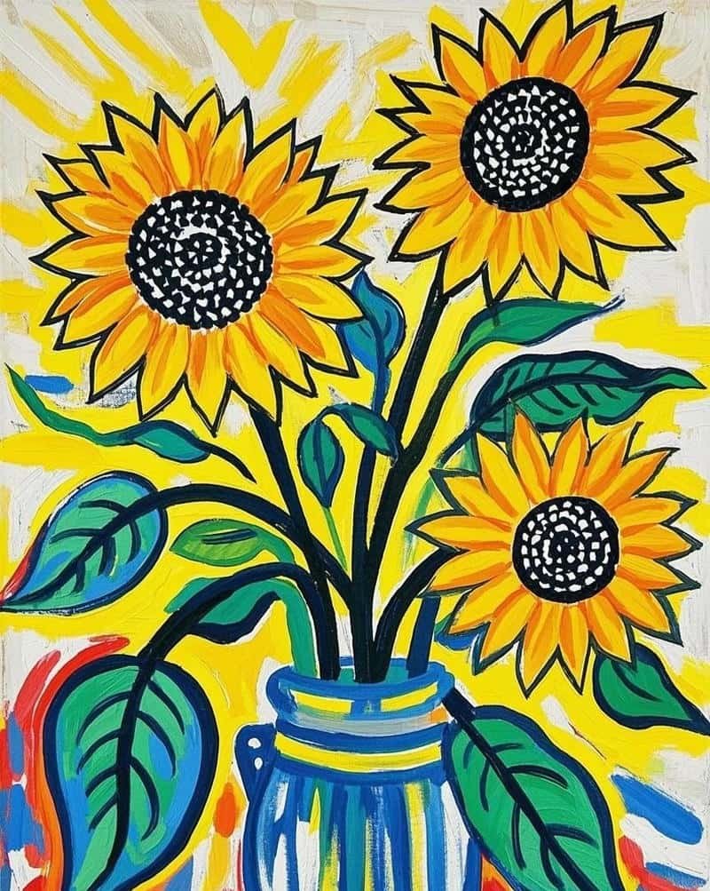 vẽ hoa hướng dương tươi mới