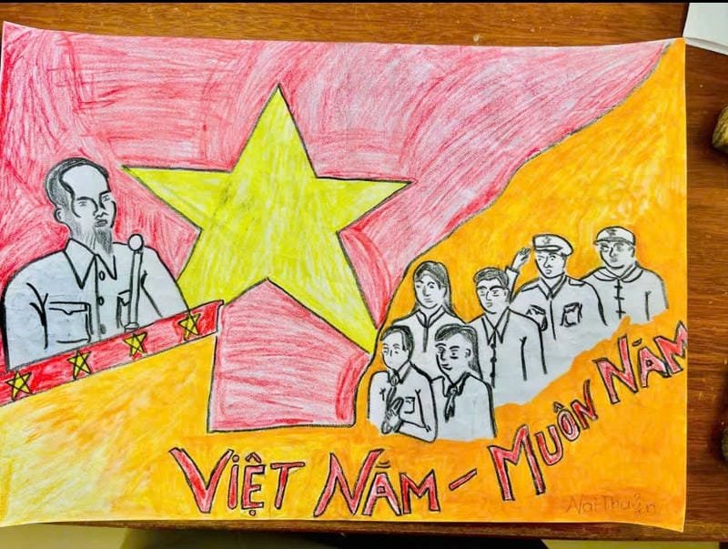 vẽ tranh ngày quốc khánh đơn giản đẹp