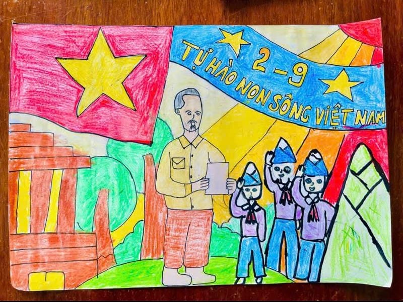 vẽ tranh ngày quốc khánh hài hòa