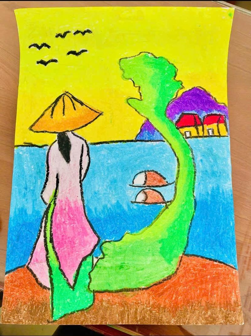 vẽ tranh ngày quốc khánh phong cách hiện đại