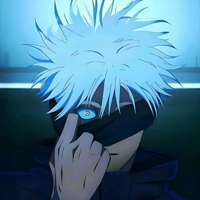 Ảnh Gojo Satoru tháo bịt mắt chuẩn bị tung chiêu mạnh