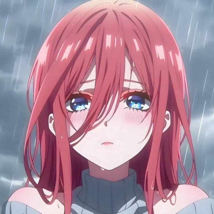 Ảnh anime nữ khóc mắt đỏ hoe đầy tâm trạng