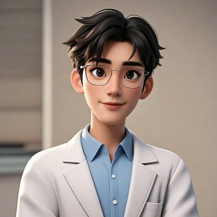 Ảnh đại diện 3d bác sĩ nam áo blouse trắng