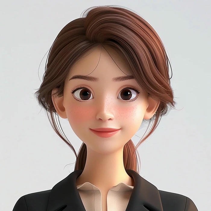 Ảnh đại diện 3d nữ nhân viên văn phòng xinh