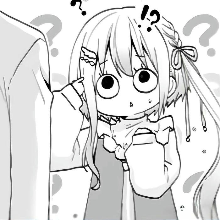 Ảnh đại diện anime bựa cô gái run rẩy hoảng sợ trắng đen