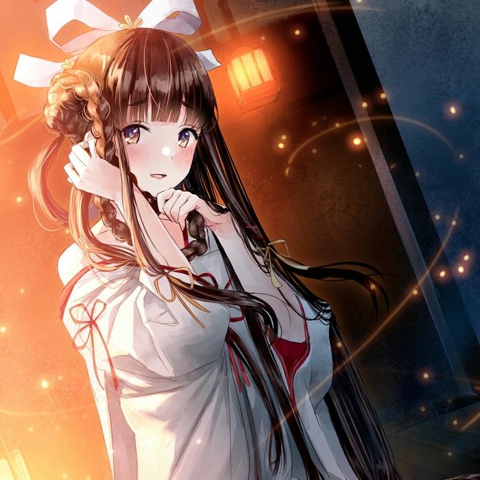 Ảnh đại diện anime nữ tóc nâu ánh nhìn trầm