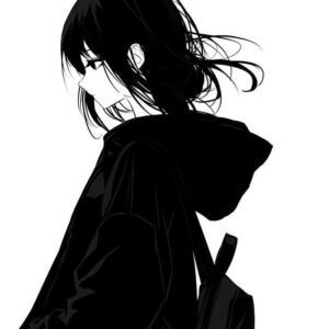 Ảnh đại diện buồn cô gái áo hoodie đen lạnh lùng