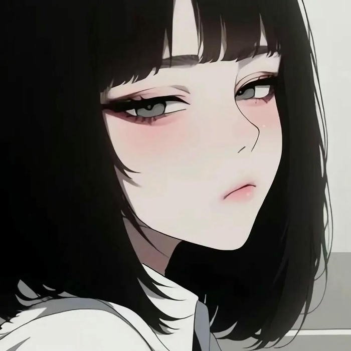 Ảnh đại diện buồn nữ tóc đen ánh mắt vô hồn