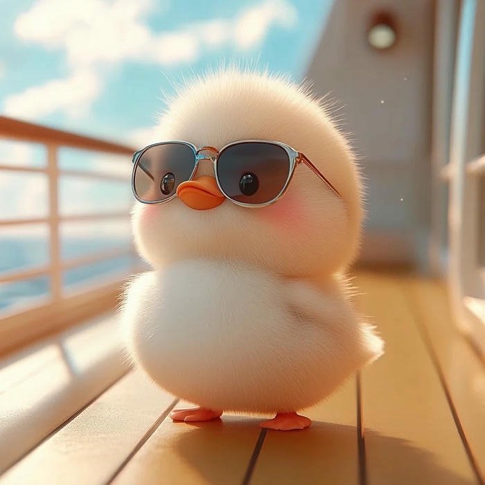 Ảnh đại diện vịt đeo kính râm đứng hóng gió biển