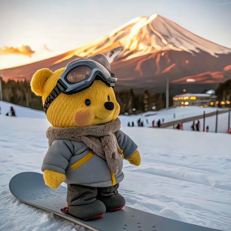 Ảnh gấu bông đi du lịch núi phú sĩ