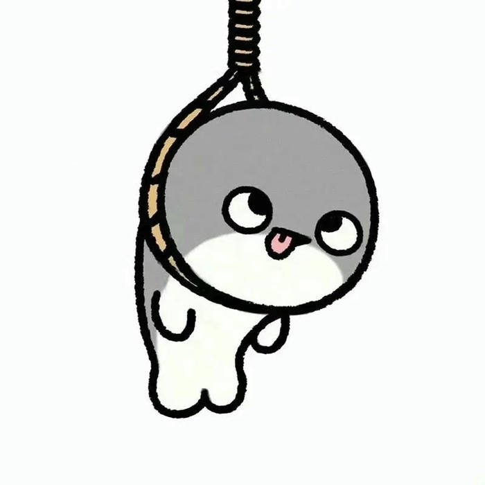 Ảnh meme hài nhân vật trắng treo cổ dễ thương