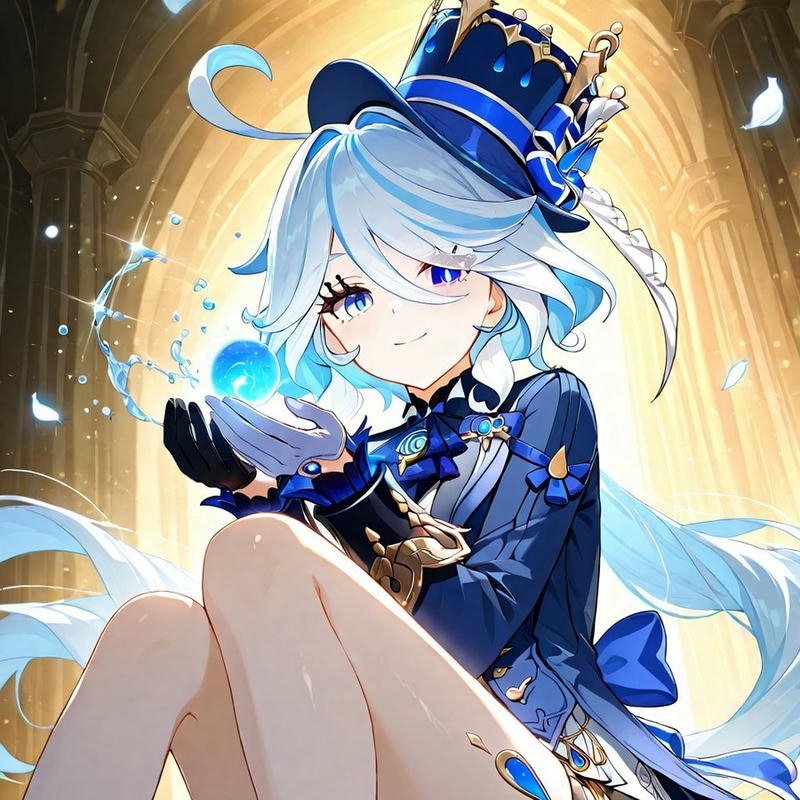 Ảnh nền nữ cute tóc xanh váy dạ hội lộng lẫy