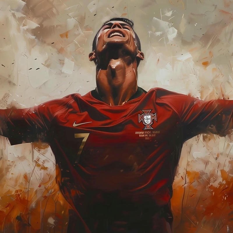 Ảnh nghệ thuật Ronaldo dang tay ngước nhìn lên trời