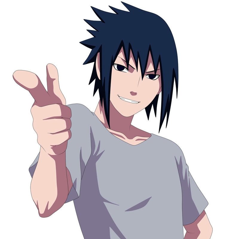 Ảnh sasuke mặc áo thun xám chỉ tay ngầu