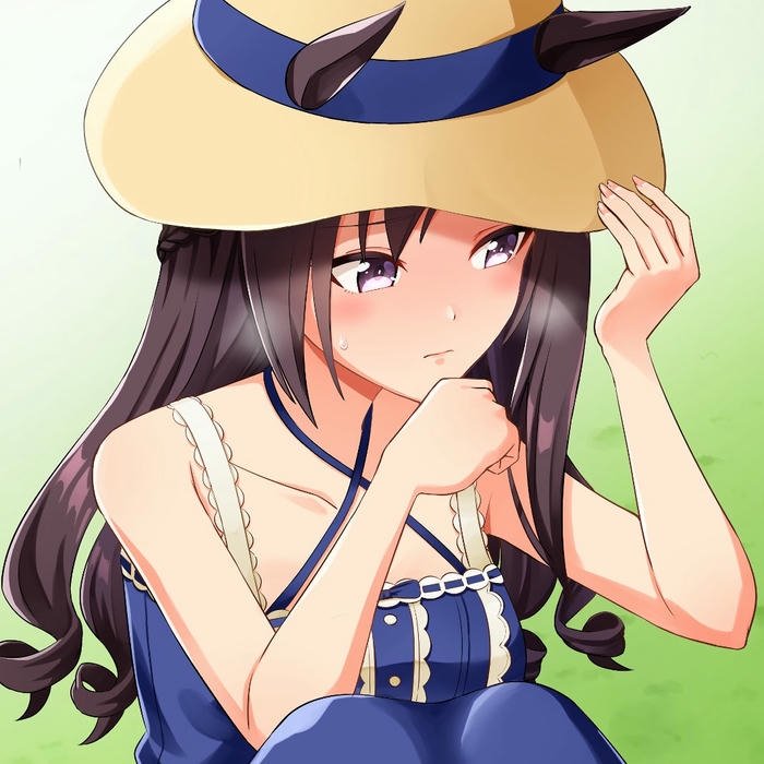 Anime avatar cô gái đội mũ mùa hè đáng yêu