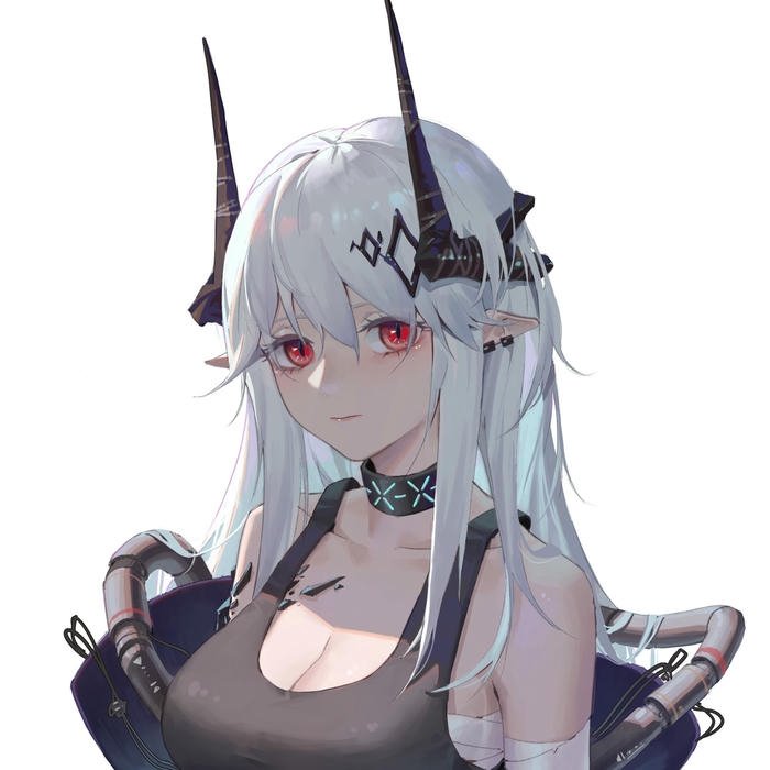 Anime avatar cô gái tóc trắng phong cách chiến binh lạnh lùng