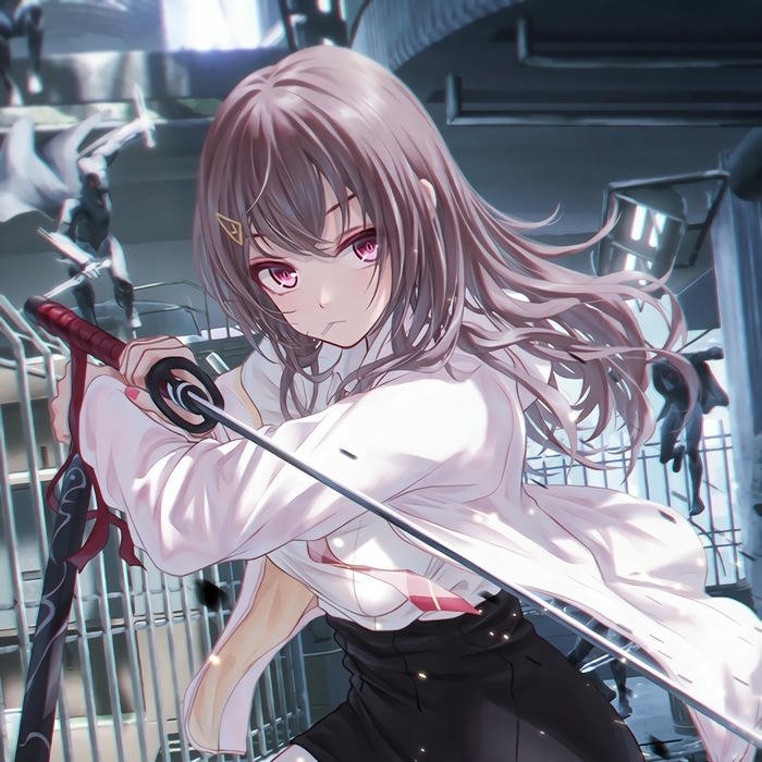 Anime avatar nữ cầm súng phong cách hành động