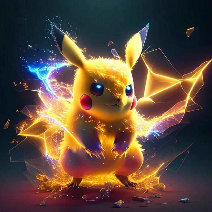 Avatar 3d Pikachu phát tia điện vàng rực rỡ đẹp