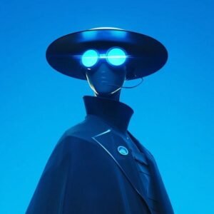 Avatar 3d bóng người bí ẩn đội mũ phớt xanh