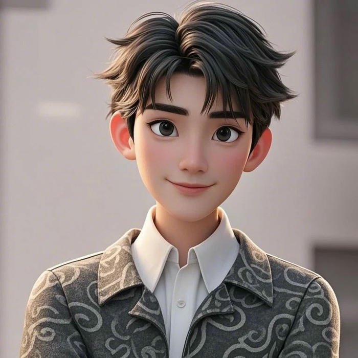 Avatar 3d chàng trai tóc vuốt ngược bảnh bao đẹp