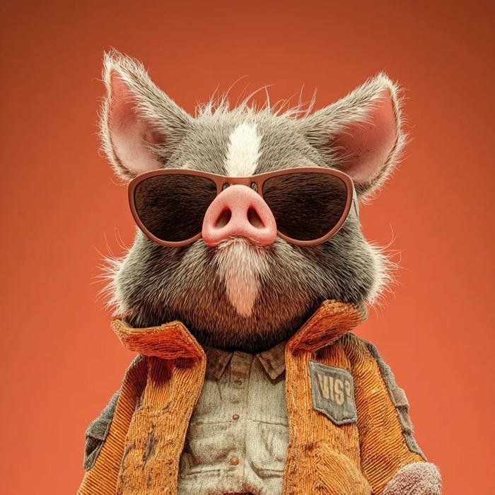 Avatar 3d chú heo rừng đeo kính râm cực chất