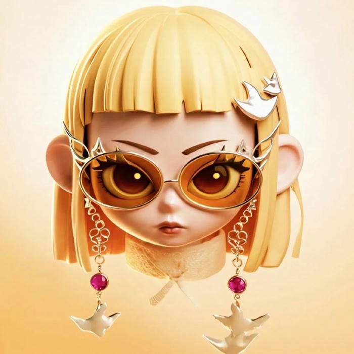 Avatar 3d cô gái tóc vàng đeo kính cực ngầu