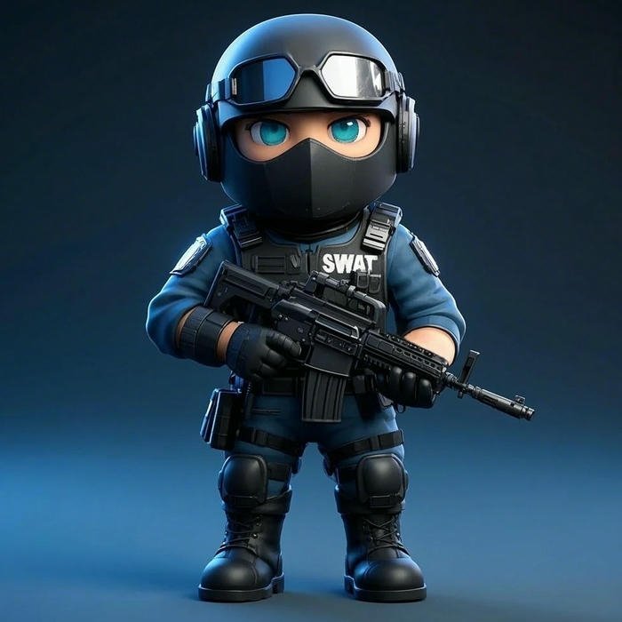 Avatar 3d lính đặc nhiệm chibi trang bị súng ngầu