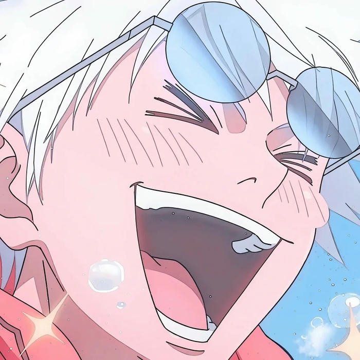 Avatar Gojo Satoru cười ha hả rất vui vẻ sảng khoái