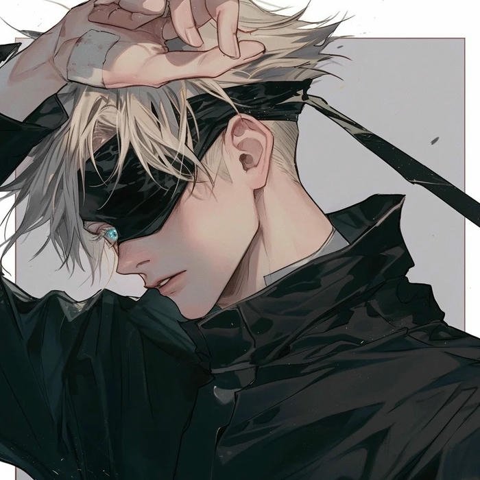 Avatar Gojo chỉnh lại băng bịt mắt chuẩn bị chiến đấu