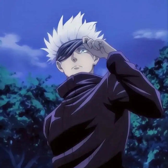 Avatar Gojo đứng một mình giữa khung cảnh tối tăm huyền bí