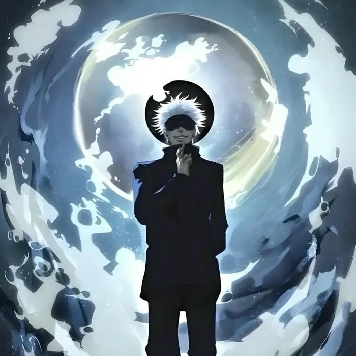 Avatar Gojo ngầu bóng đen in trên nền trăng sáng đẹp