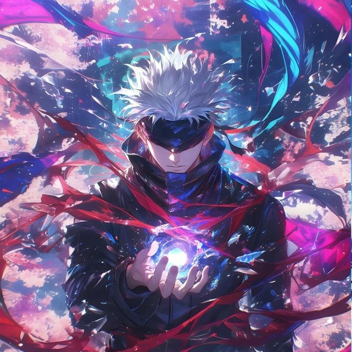 Avatar Gojo quyền năng với năng lượng xanh đỏ rực rỡ
