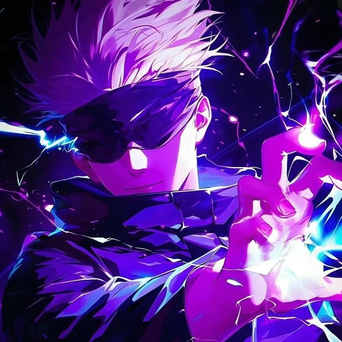 Avatar Gojo tung chiêu thức màu tím rực rỡ đẹp mắt