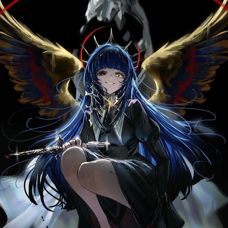 Avatar anime nữ ngầu lạnh lùng cánh thiên thần đen tối