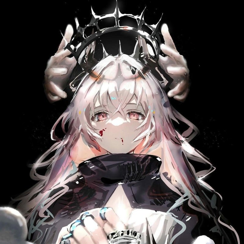 Avatar anime nữ ngầu lạnh lùng mọc sừng quỷ màu đen