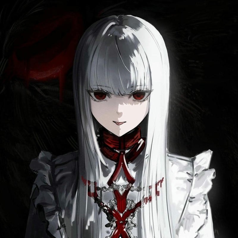 Avatar anime nữ ngầu lạnh lùng phong cách gothic mắt đỏ