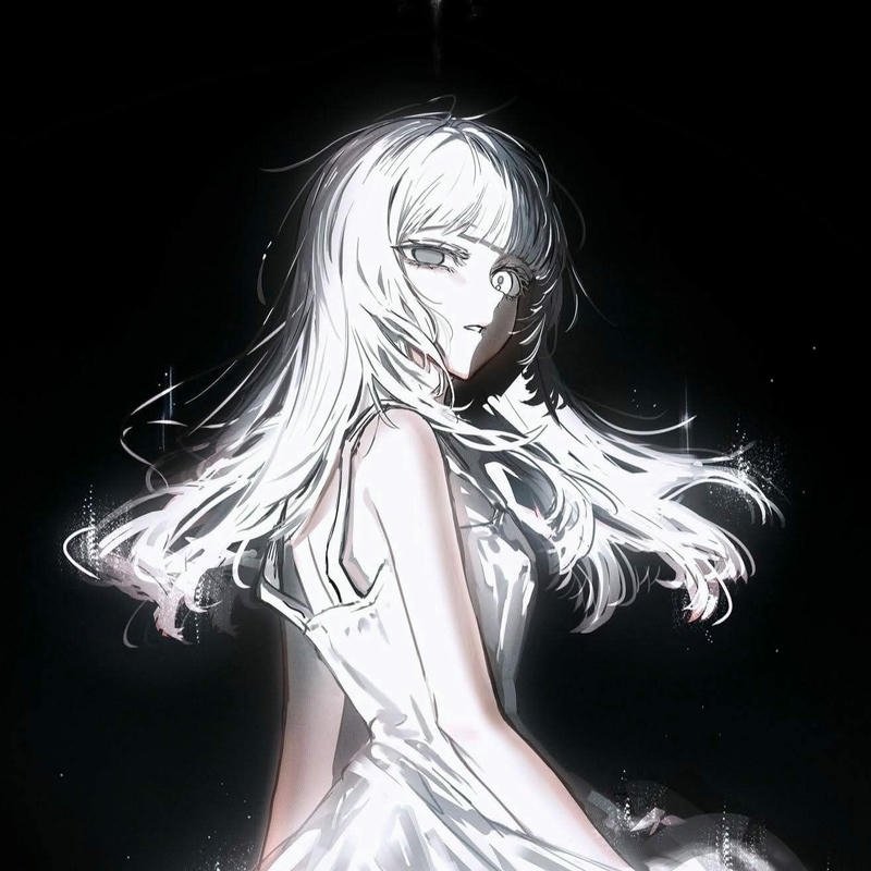 Avatar anime nữ ngầu lạnh lùng tóc trắng phát sáng ảo