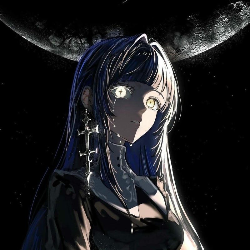 Avatar anime nữ ngầu lạnh lùng trong bóng tối mắt sáng