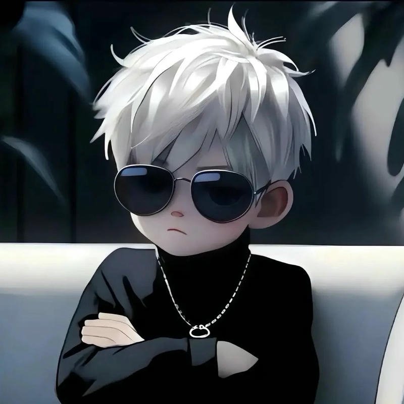 Avatar bé trai đeo kính đen vest đen ngầu