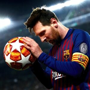 Avatar bóng đá đẹp Messi cúi đầu hôn trái bóng tròn