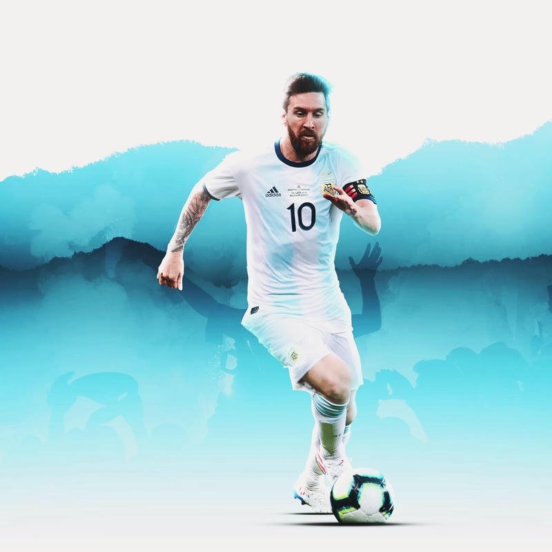 Avatar bóng đá đẹp cầu thủ Messi chạy trên sân cỏ