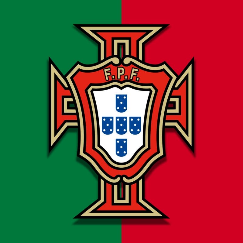 Avatar bóng đá đẹp logo Bồ Đào Nha nền xanh đỏ