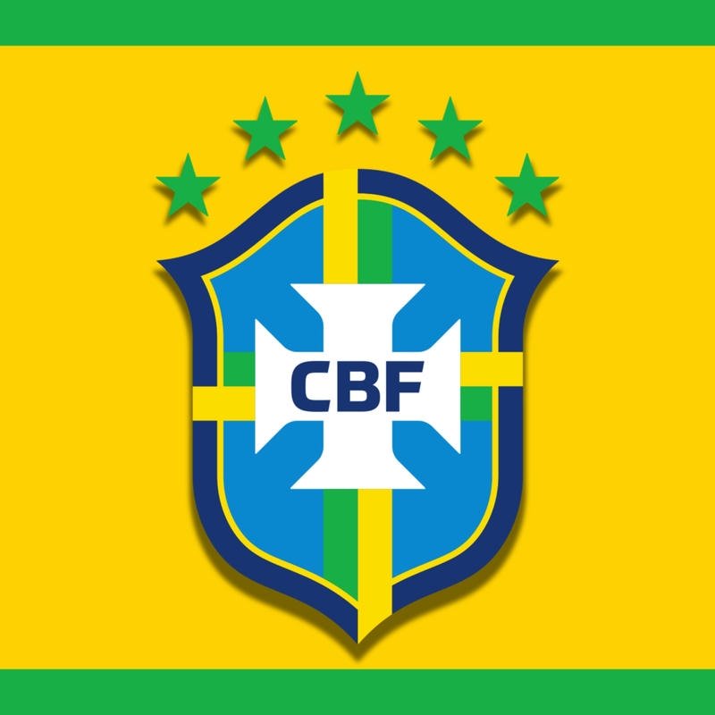 Avatar bóng đá đẹp logo Brazil nền vàng xanh nổi bật