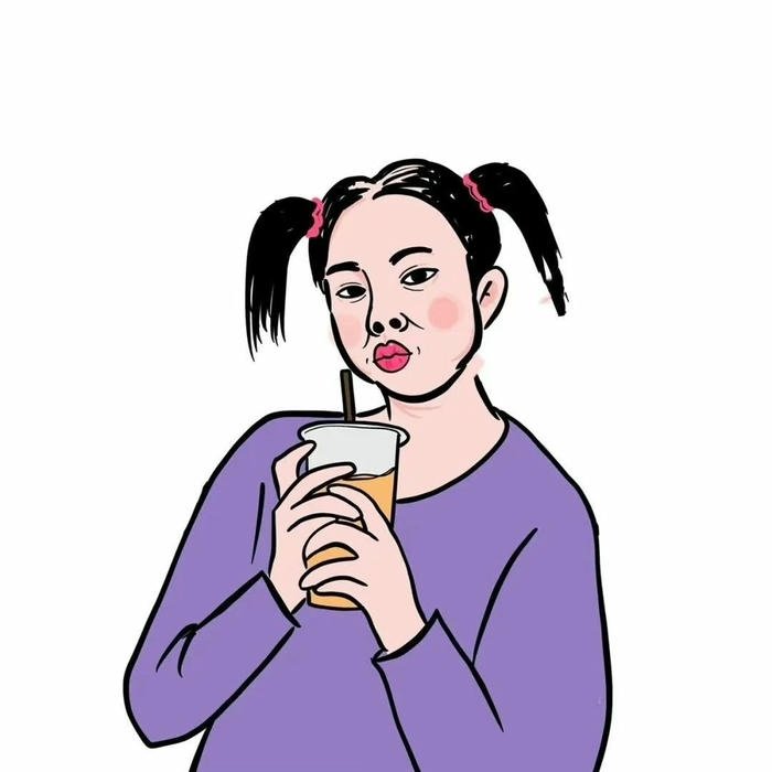 Avatar bựa troll cô gái uống trà sữa mắt liếc xéo