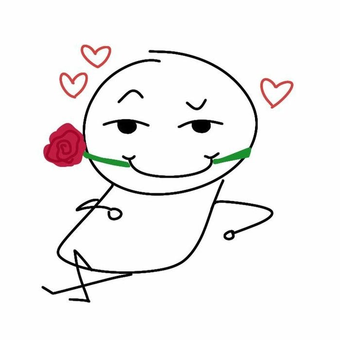 Avatar bựa troll người que ngậm hoa hồng dáng lả lướt