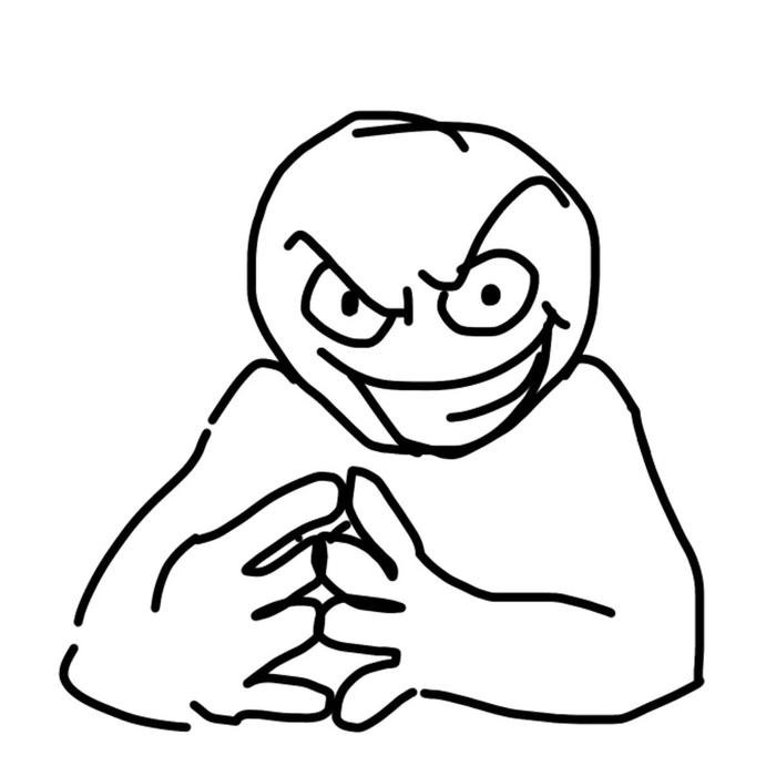 Avatar bựa troll người que xoa tay cười gian mưu mô