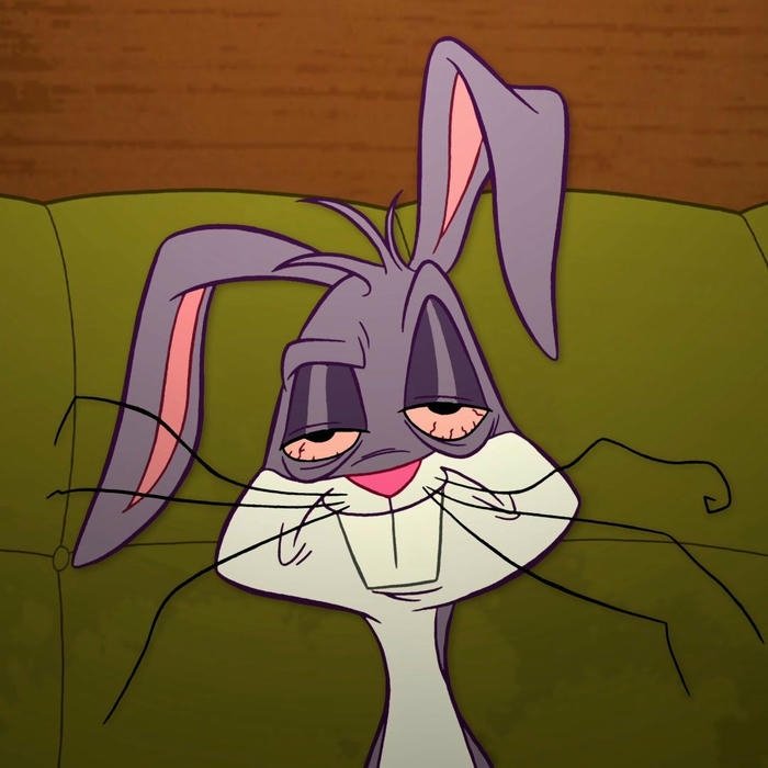 Avatar bựa troll thỏ Bugs mắt thâm quầng nhìn đờ đẫn