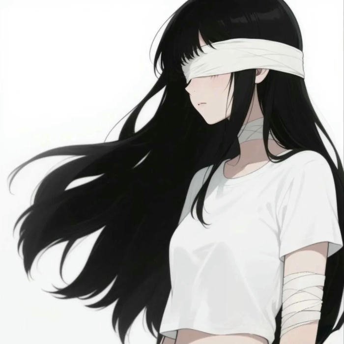 Avatar buồn nữ anime bị bịt mắt đầy bí ẩn